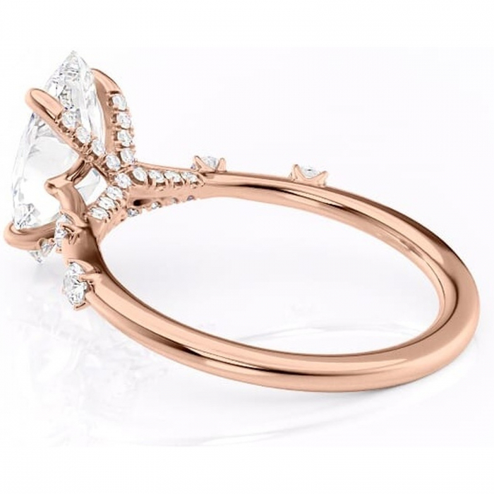 Inel de logodnă Talia din aur Rose 14kt cu moissanite tăietură marquise – Pietre laterale rafinată pentru profil înalt | Personalizează și configurează gratuit online [5]