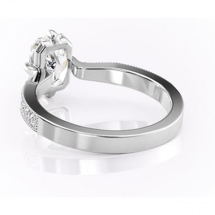 Inel de logodnă Thalia din aur Alb 14kt cu moissanite tăietură radiantă – Montură pavé rafinată pentru profil mediu | Personalizează și configurează gratuit online [4]