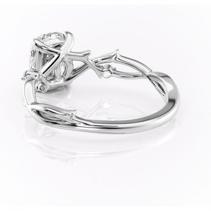 Inel de logodnă Thalina din aur Alb 14kt cu moissanite tăietură pernă – Solitar rafinată pentru profil mediu | Personalizează și configurează gratuit online [4]