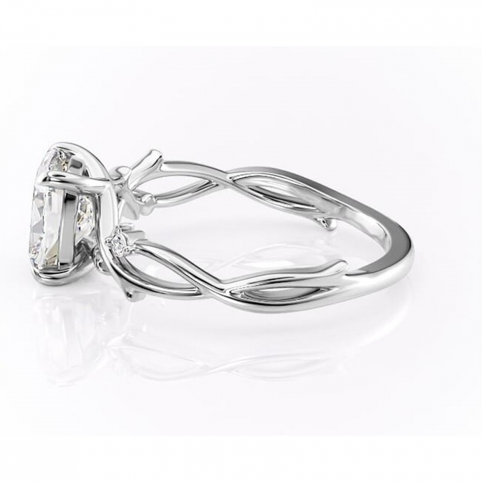 Inel de logodnă Thalina din aur Alb 14kt cu moissanite tăietură pernă – Solitar rafinată pentru profil mediu | Personalizează și configurează gratuit online [6]