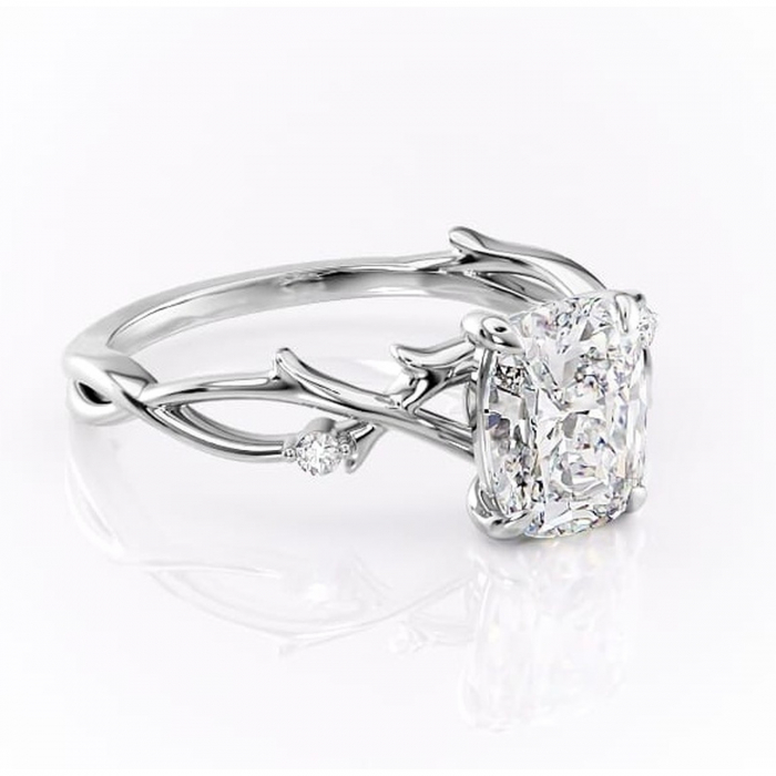 Inel de logodnă Thalina din aur Alb 14kt cu moissanite tăietură pernă – Solitar rafinată pentru profil mediu | Personalizează și configurează gratuit online [1]