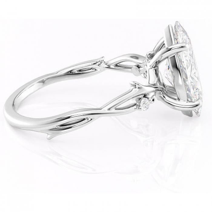 Inel de logodnă Thalina din aur Alb 14kt cu moissanite tăietură marquise – Solitar rafinată pentru profil mediu | Personalizează și configurează gratuit online [2]