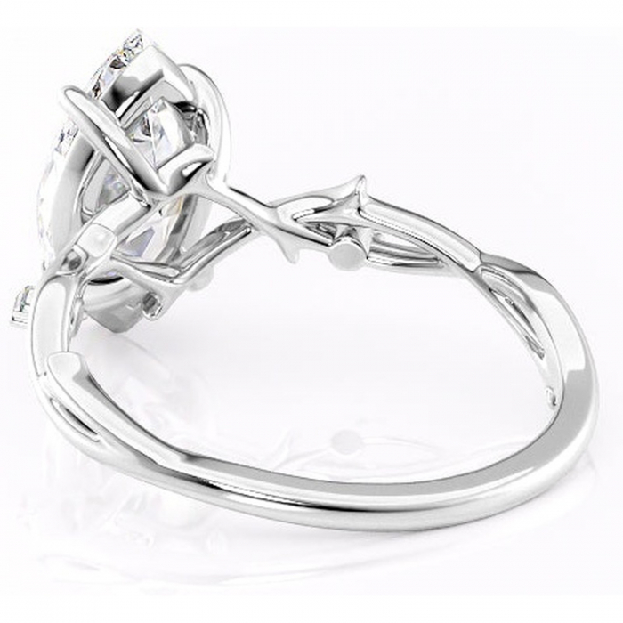 Inel de logodnă Thalina din aur Alb 14kt cu moissanite tăietură marquise – Solitar rafinată pentru profil mediu | Personalizează și configurează gratuit online [4]