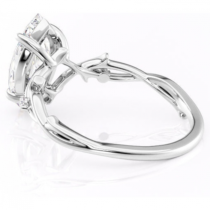 Inel de logodnă Thalina din aur Alb 14kt cu moissanite tăietură marquise – Solitar rafinată pentru profil mediu | Personalizează și configurează gratuit online [5]