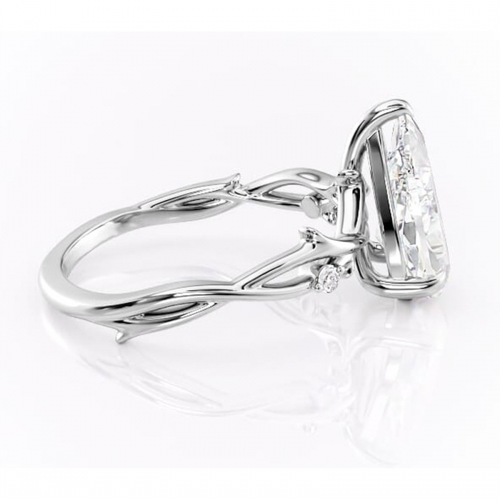 Inel de logodnă Thalina din aur Alb 14kt cu moissanite tăietură pară – Solitar rafinată pentru profil mediu | Personalizează și configurează gratuit online [2]