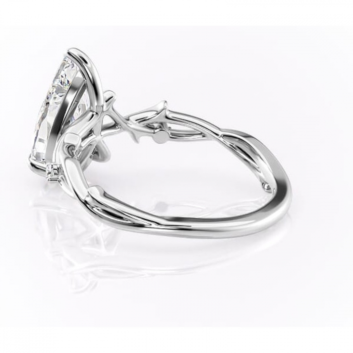 Inel de logodnă Thalina din aur Alb 14kt cu moissanite tăietură pară – Solitar rafinată pentru profil mediu | Personalizează și configurează gratuit online [5]