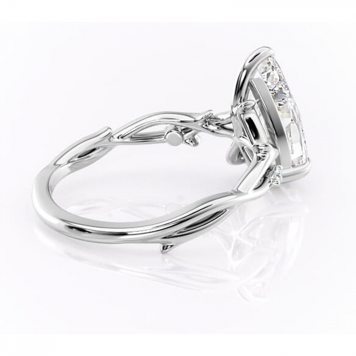 Inel de logodnă Thalina din aur Alb 14kt cu moissanite tăietură pară – Solitar rafinată pentru profil mediu | Personalizează și configurează gratuit online [3]