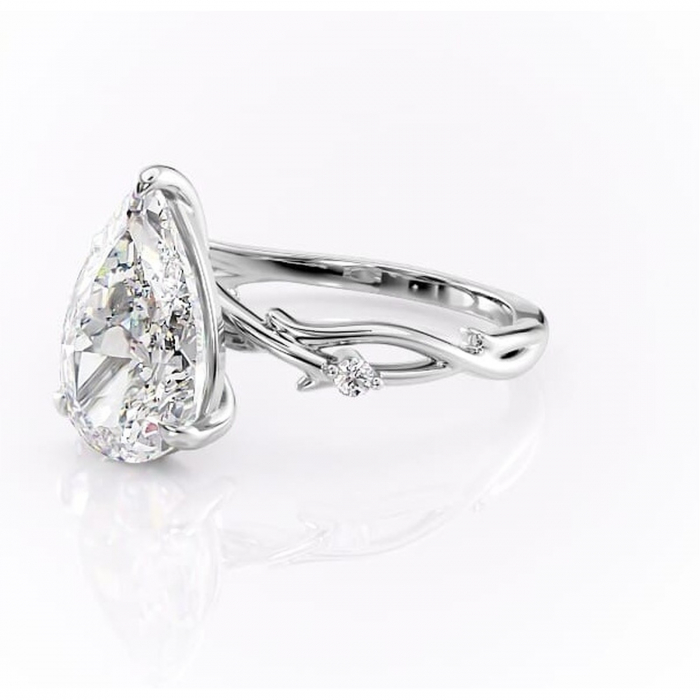 Inel de logodnă Thalina din aur Alb 14kt cu moissanite tăietură pară – Solitar rafinată pentru profil mediu | Personalizează și configurează gratuit online [7]