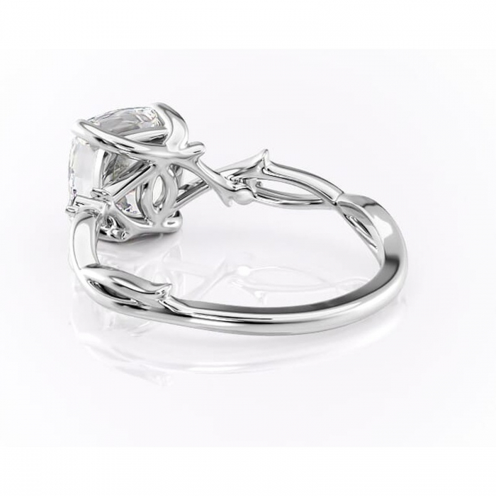 Inel de logodnă Thalina din aur Alb 14kt cu moissanite tăietură pernă – Solitar rafinată pentru profil mediu | Personalizează și configurează gratuit online [4]