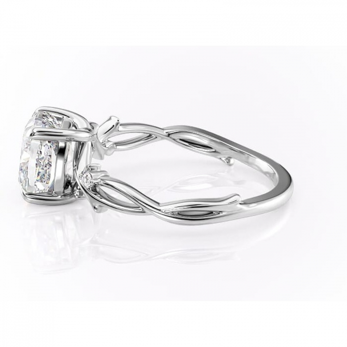 Inel de logodnă Thalina din aur Alb 14kt cu moissanite tăietură pernă – Solitar rafinată pentru profil mediu | Personalizează și configurează gratuit online [6]