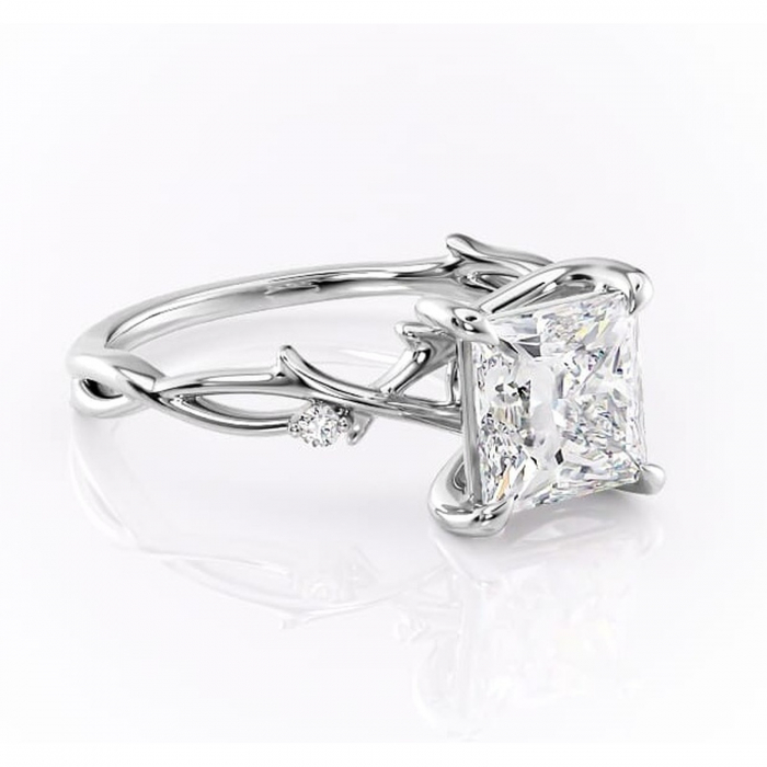 Inel de logodnă Thalina din aur Alb 14kt cu moissanite tăietură princess – Solitar rafinată pentru profil mediu | Personalizează și configurează gratuit online [1]