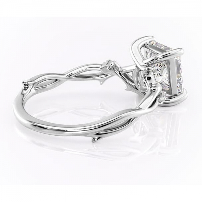 Inel de logodnă Thalina din aur Alb 14kt cu moissanite tăietură princess – Solitar rafinată pentru profil mediu | Personalizează și configurează gratuit online [3]