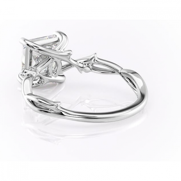 Inel de logodnă Thalina din aur Alb 14kt cu moissanite tăietură princess – Solitar rafinată pentru profil mediu | Personalizează și configurează gratuit online [4]