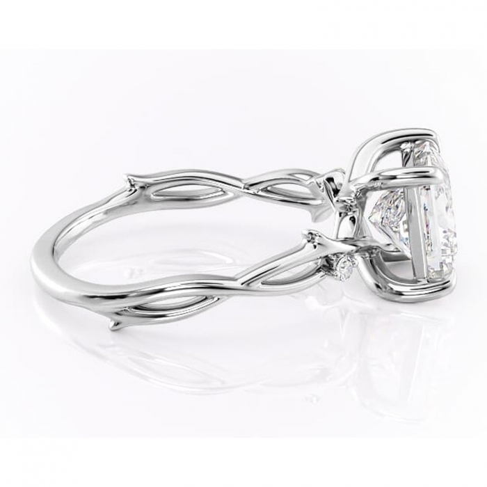 Inel de logodnă Thalina din aur Alb 14kt cu moissanite tăietură princess – Solitar rafinată pentru profil mediu | Personalizează și configurează gratuit online [2]