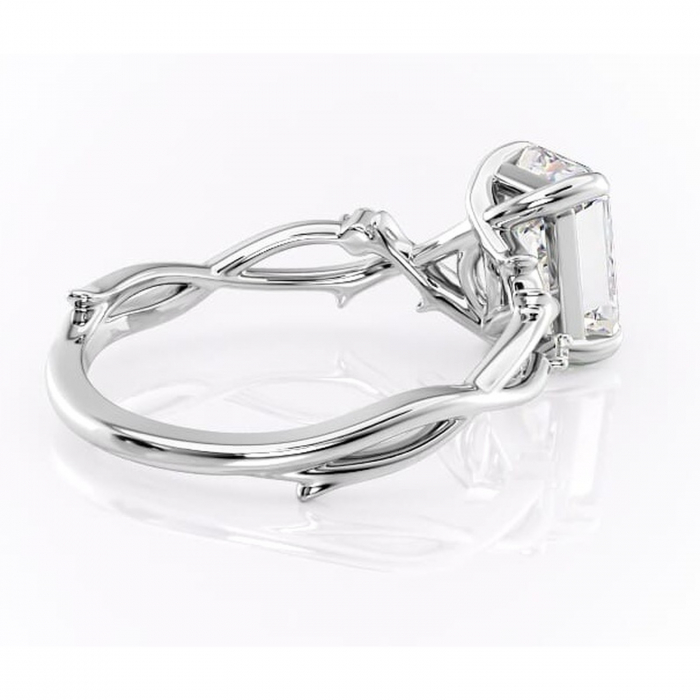 Inel de logodnă Thalina din aur Alb 14kt cu moissanite tăietură radiantă – Solitar rafinată pentru profil mediu | Personalizează și configurează gratuit online [3]