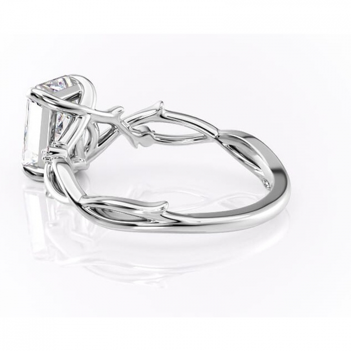 Inel de logodnă Thalina din aur Alb 14kt cu moissanite tăietură radiantă – Solitar rafinată pentru profil mediu | Personalizează și configurează gratuit online [5]