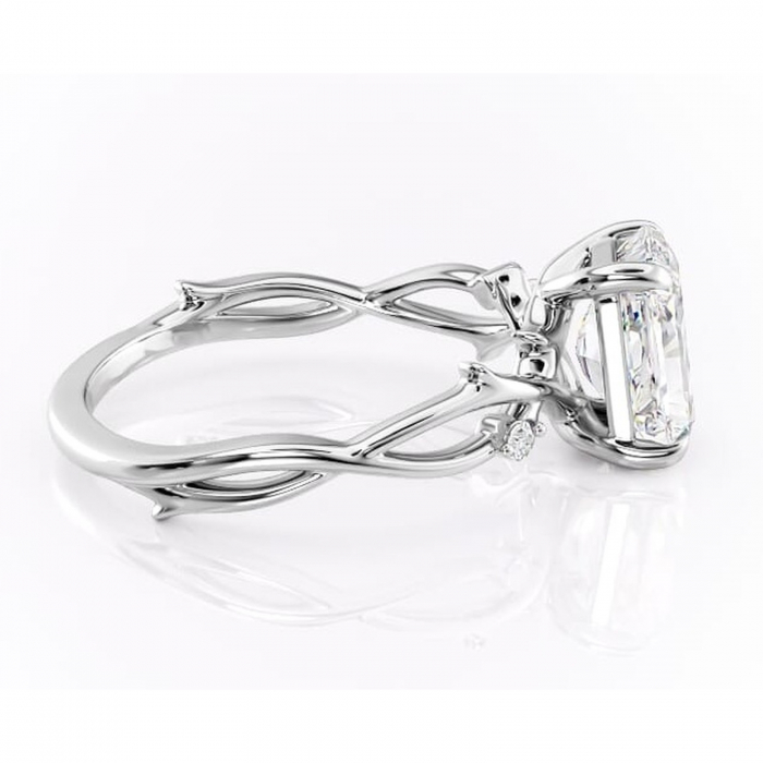 Inel de logodnă Thalina din aur Alb 14kt cu moissanite tăietură radiantă – Solitar rafinată pentru profil mediu | Personalizează și configurează gratuit online [2]