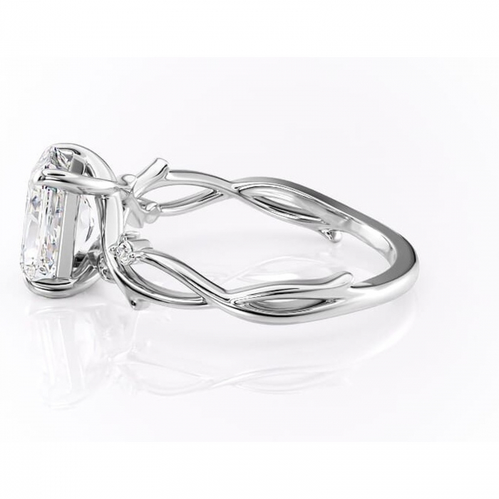 Inel de logodnă Thalina din aur Alb 14kt cu moissanite tăietură radiantă – Solitar rafinată pentru profil mediu | Personalizează și configurează gratuit online [6]