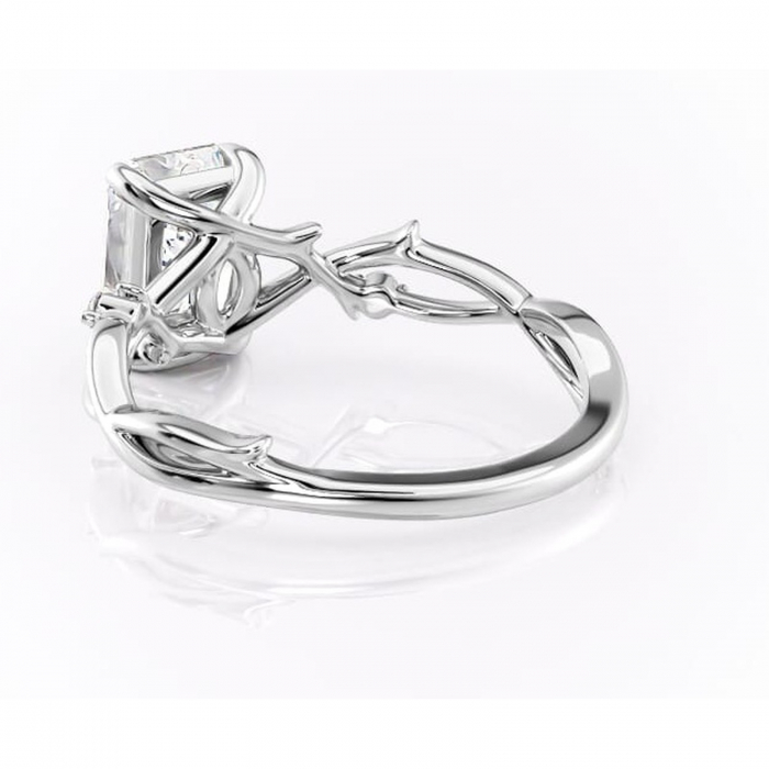 Inel de logodnă Thalina din aur Alb 14kt cu moissanite tăietură radiantă – Solitar rafinată pentru profil mediu | Personalizează și configurează gratuit online [4]