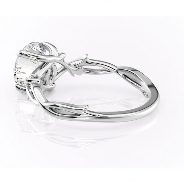 Inel de logodnă Thalina din aur Alb 14kt cu moissanite tăietură rotundă – Solitar rafinată pentru profil mediu | Personalizează și configurează gratuit online [5]