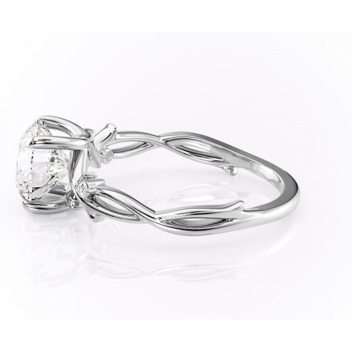 Inel de logodnă Thalina din aur Alb 14kt cu moissanite tăietură rotundă – Solitar rafinată pentru profil mediu | Personalizează și configurează gratuit online [6]