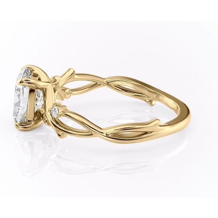 Inel de logodnă Thalina din aur Galben 14kt cu moissanite tăietură pernă – Solitar rafinată pentru profil mediu | Personalizează și configurează gratuit online [6]