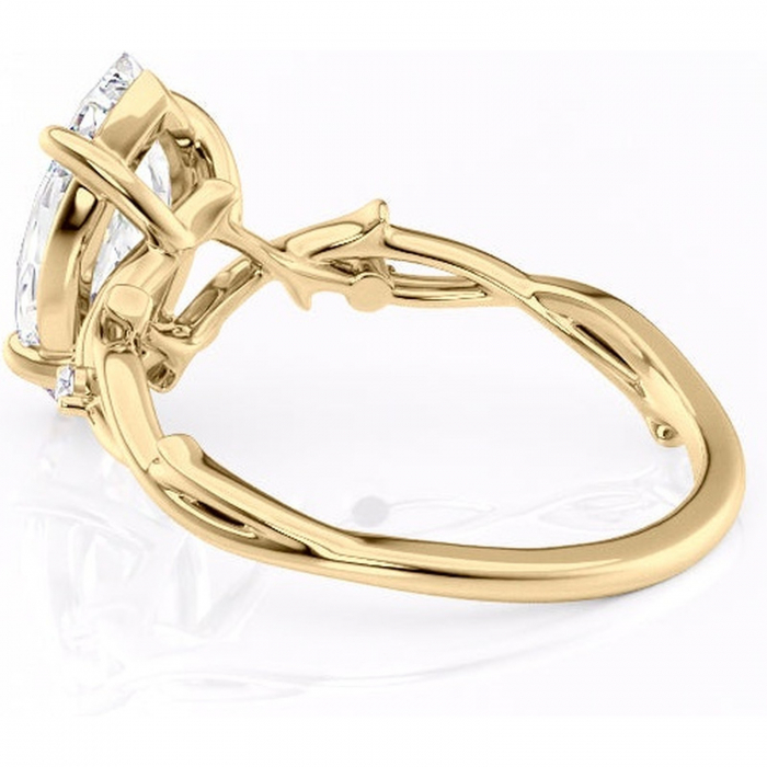 Inel de logodnă Thalina din aur Galben 18kt cu moissanite tăietură marquise – Solitar rafinată pentru profil mediu | Personalizează și configurează gratuit online [5]
