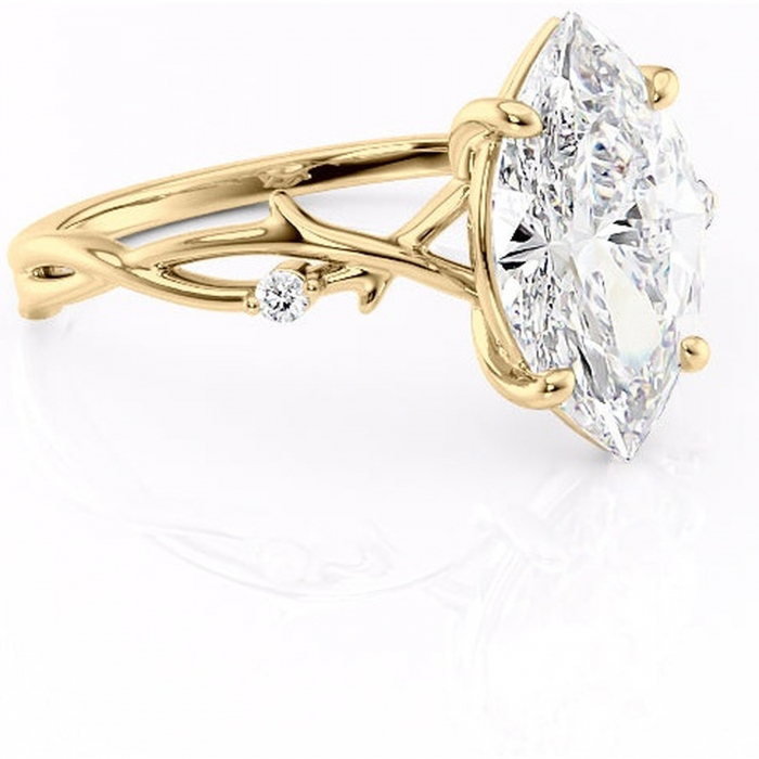 Inel de logodnă Thalina din aur Galben 18kt cu moissanite tăietură marquise – Solitar rafinată pentru profil mediu | Personalizează și configurează gratuit online [1]