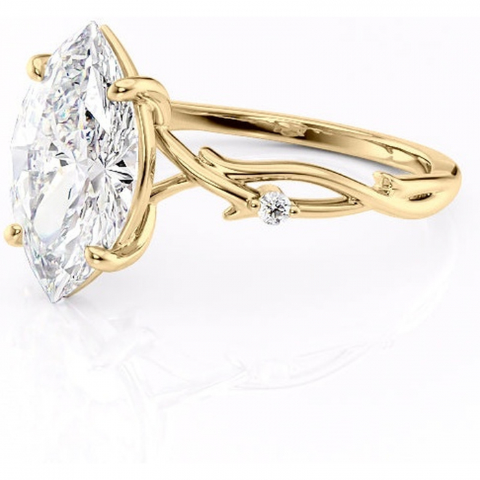 Inel de logodnă Thalina din aur Galben 18kt cu moissanite tăietură marquise – Solitar rafinată pentru profil mediu | Personalizează și configurează gratuit online [7]