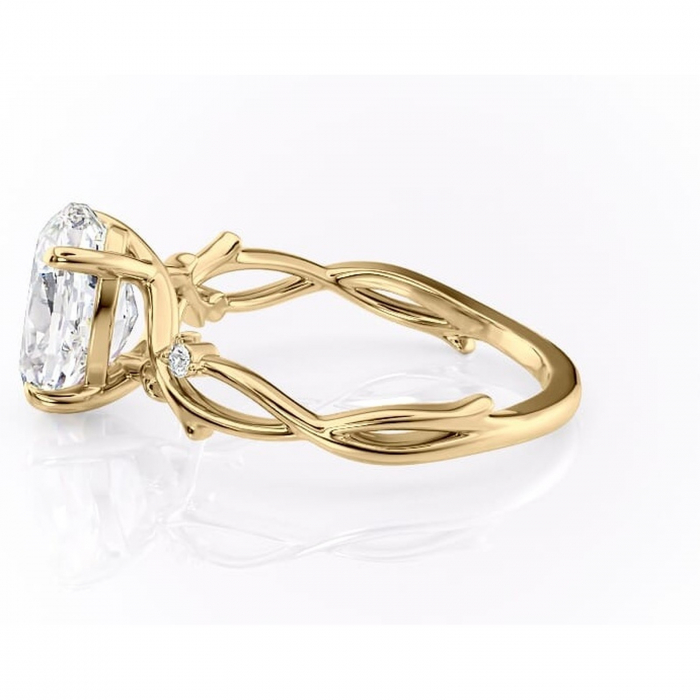 Inel de logodnă Thalina din aur Galben 14kt cu moissanite tăietură ovală – Solitar rafinată pentru profil mediu | Personalizează și configurează gratuit online [6]