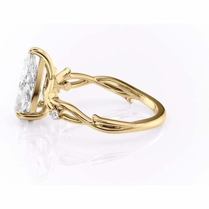 Inel de logodnă Thalina din aur Galben 18kt cu moissanite tăietură pară – Solitar rafinată pentru profil mediu | Personalizează și configurează gratuit online [6]