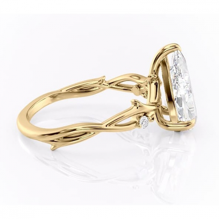 Inel de logodnă Thalina din aur Galben 18kt cu moissanite tăietură pară – Solitar rafinată pentru profil mediu | Personalizează și configurează gratuit online [2]