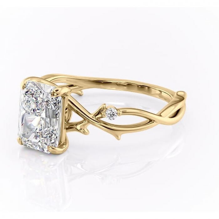 Inel de logodnă Thalina din aur Galben 14kt cu moissanite tăietură radiantă – Solitar rafinată pentru profil mediu | Personalizează și configurează gratuit online [7]
