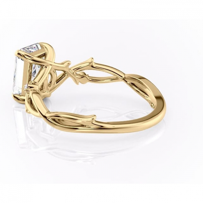 Inel de logodnă Thalina din aur Galben 14kt cu moissanite tăietură radiantă – Solitar rafinată pentru profil mediu | Personalizează și configurează gratuit online [5]
