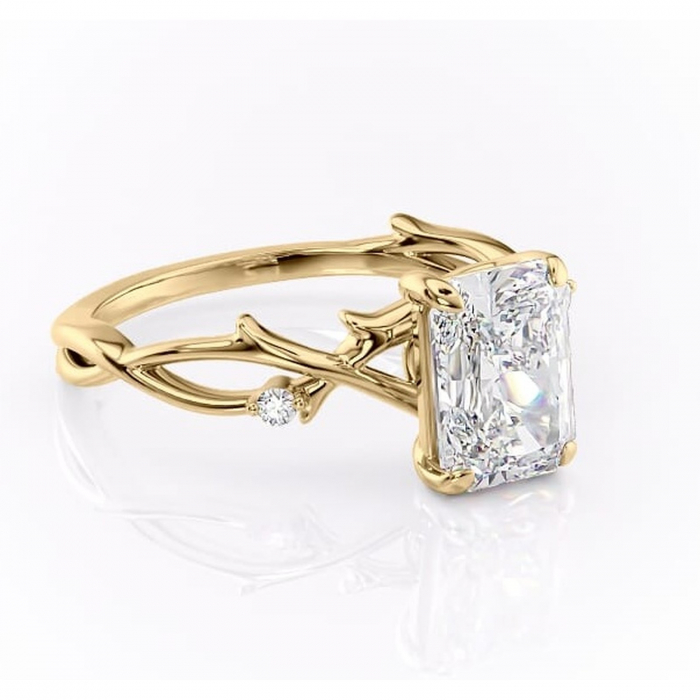 Inel de logodnă Thalina din aur Galben 14kt cu moissanite tăietură radiantă – Solitar rafinată pentru profil mediu | Personalizează și configurează gratuit online [1]