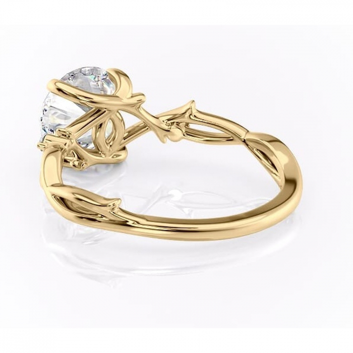 Inel de logodnă Thalina din aur Galben 14kt cu moissanite tăietură rotundă – Solitar rafinată pentru profil mediu | Personalizează și configurează gratuit online [4]