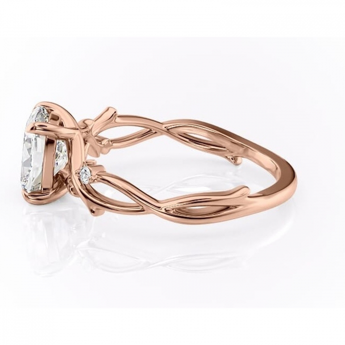 Inel de logodnă Thalina din aur Rose 14kt cu moissanite tăietură pernă – Solitar rafinată pentru profil mediu | Personalizează și configurează gratuit online [6]
