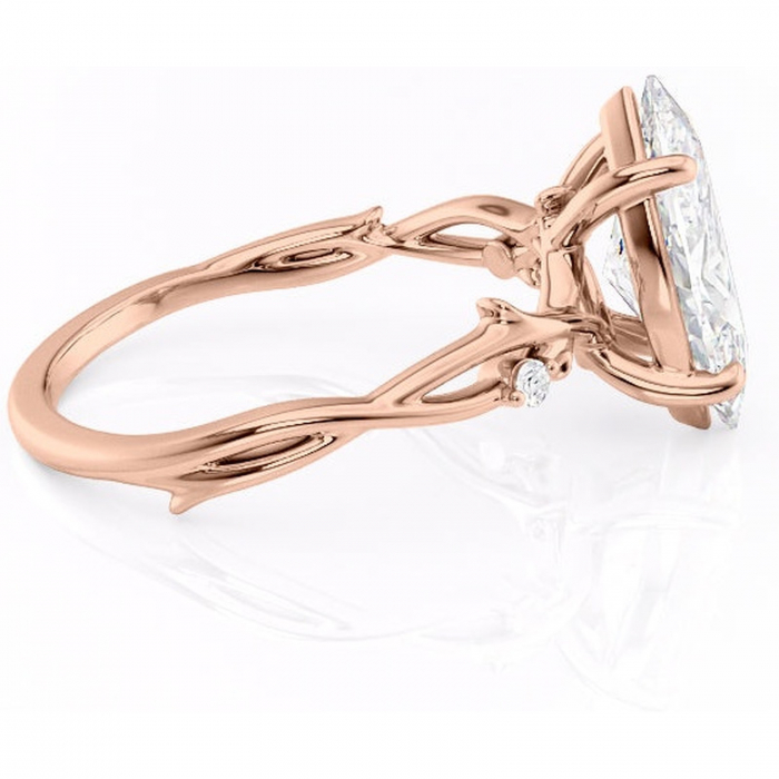 Inel de logodnă Thalina din aur Rose 18kt cu moissanite tăietură marquise – Solitar rafinată pentru profil mediu | Personalizează și configurează gratuit online [2]