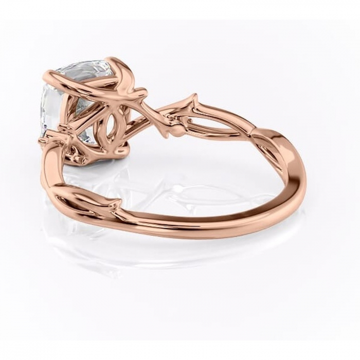 Inel de logodnă Thalina din aur Rose 14kt cu moissanite tăietură pernă – Solitar rafinată pentru profil mediu | Personalizează și configurează gratuit online [4]