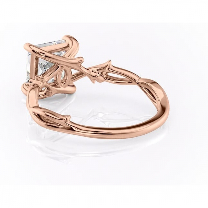 Inel de logodnă Thalina din aur Rose 14kt cu moissanite tăietură princess – Solitar rafinată pentru profil mediu | Personalizează și configurează gratuit online [4]