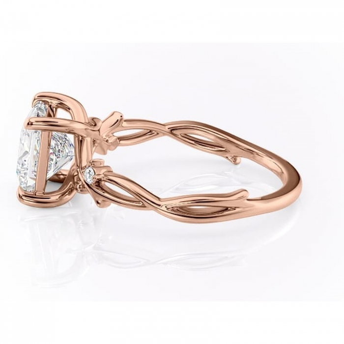Inel de logodnă Thalina din aur Rose 14kt cu moissanite tăietură princess – Solitar rafinată pentru profil mediu | Personalizează și configurează gratuit online [6]