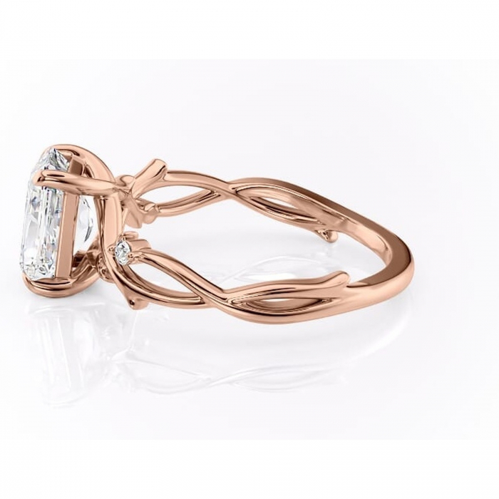 Inel de logodnă Thalina din aur Rose 14kt cu moissanite tăietură radiantă – Solitar rafinată pentru profil mediu | Personalizează și configurează gratuit online [6]