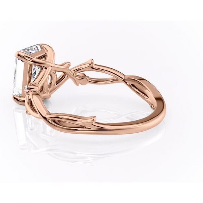 Inel de logodnă Thalina din aur Rose 14kt cu moissanite tăietură radiantă – Solitar rafinată pentru profil mediu | Personalizează și configurează gratuit online [5]
