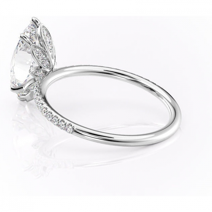 Inel de logodnă Topaz din aur Alb 14kt cu moissanite tăietură marquise – Montură pavé rafinată pentru profil înalt | Personalizează și configurează gratuit online [5]