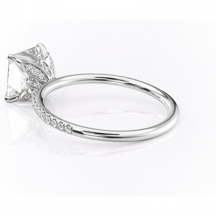 Inel de logodnă Topaz din aur Alb 14kt cu moissanite tăietură princess – Montură pavé rafinată pentru profil înalt | Personalizează și configurează gratuit online [5]