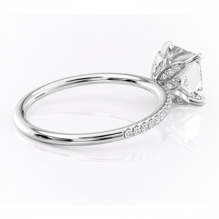 Inel de logodnă Topaz din aur Alb 14kt cu moissanite tăietură princess – Montură pavé rafinată pentru profil înalt | Personalizează și configurează gratuit online [3]