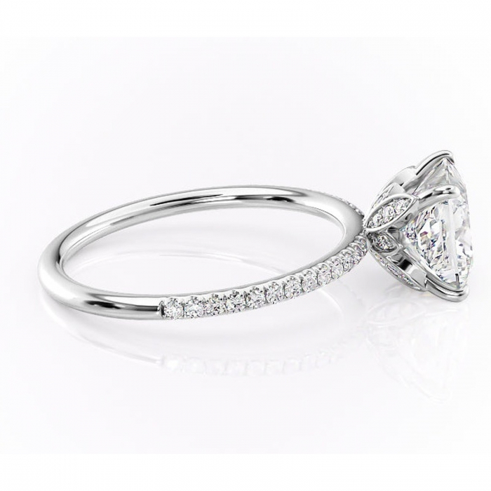 Inel de logodnă Topaz din aur Alb 14kt cu moissanite tăietură princess – Montură pavé rafinată pentru profil înalt | Personalizează și configurează gratuit online [2]