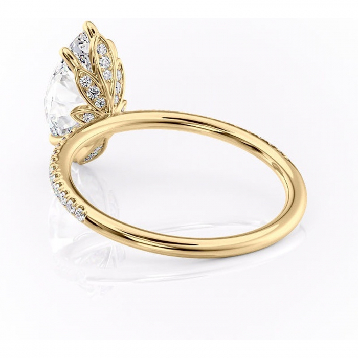 Inel de logodnă Topaz din aur Galben 14kt cu moissanite tăietură marquise – Montură pavé rafinată pentru profil înalt | Personalizează și configurează gratuit online [4]
