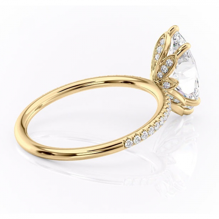 Inel de logodnă Topaz din aur Galben 14kt cu moissanite tăietură marquise – Montură pavé rafinată pentru profil înalt | Personalizează și configurează gratuit online [3]
