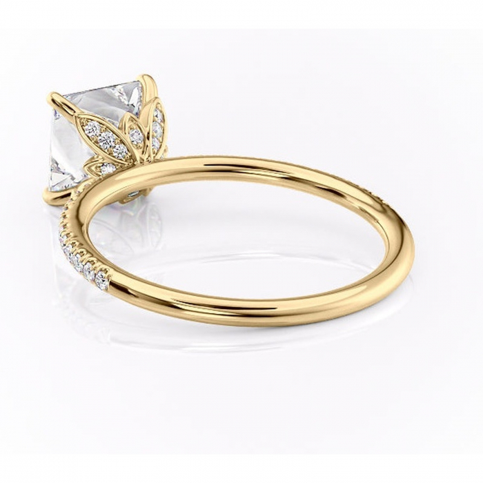 Inel de logodnă Topaz din aur Galben 14kt cu moissanite tăietură princess – Montură pavé rafinată pentru profil înalt | Personalizează și configurează gratuit online [4]